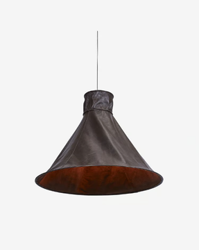SHELTER - Handmade tanned leather pendant lamp by RADAR INTERIOR - view 3